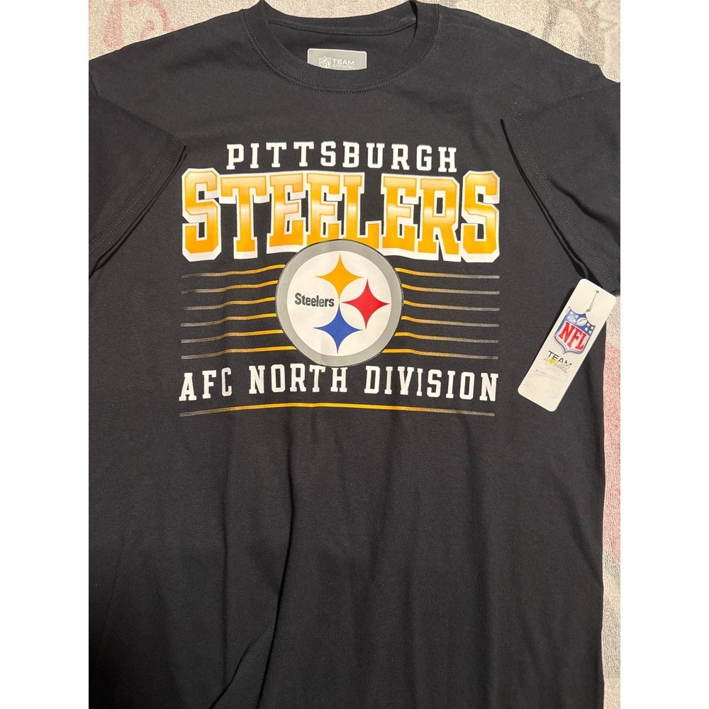 NFL Team Apparel Pittsburgh Steelers AFC North Division Black T‎ Shirt Men's M